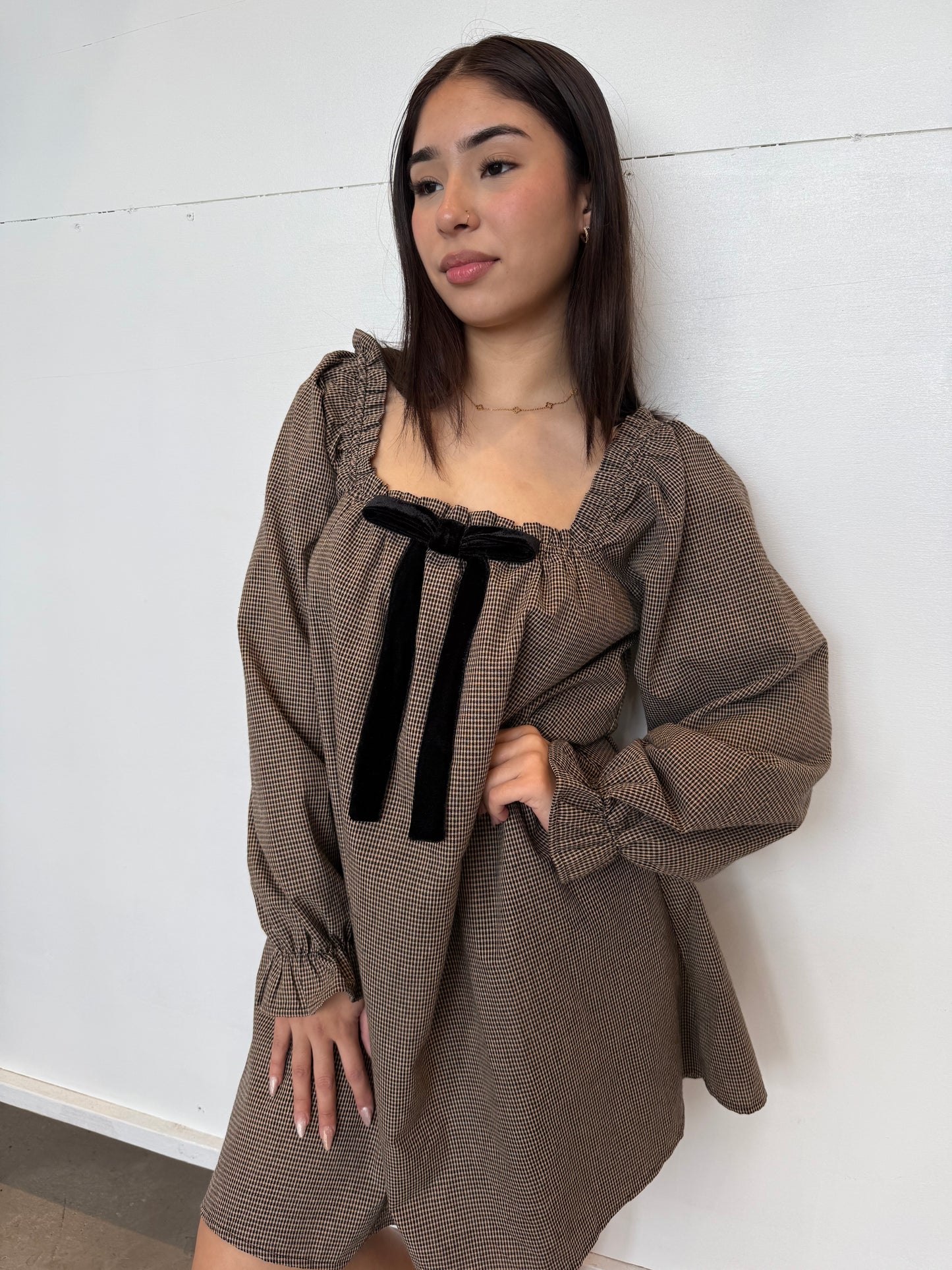Autumn black natural dress
