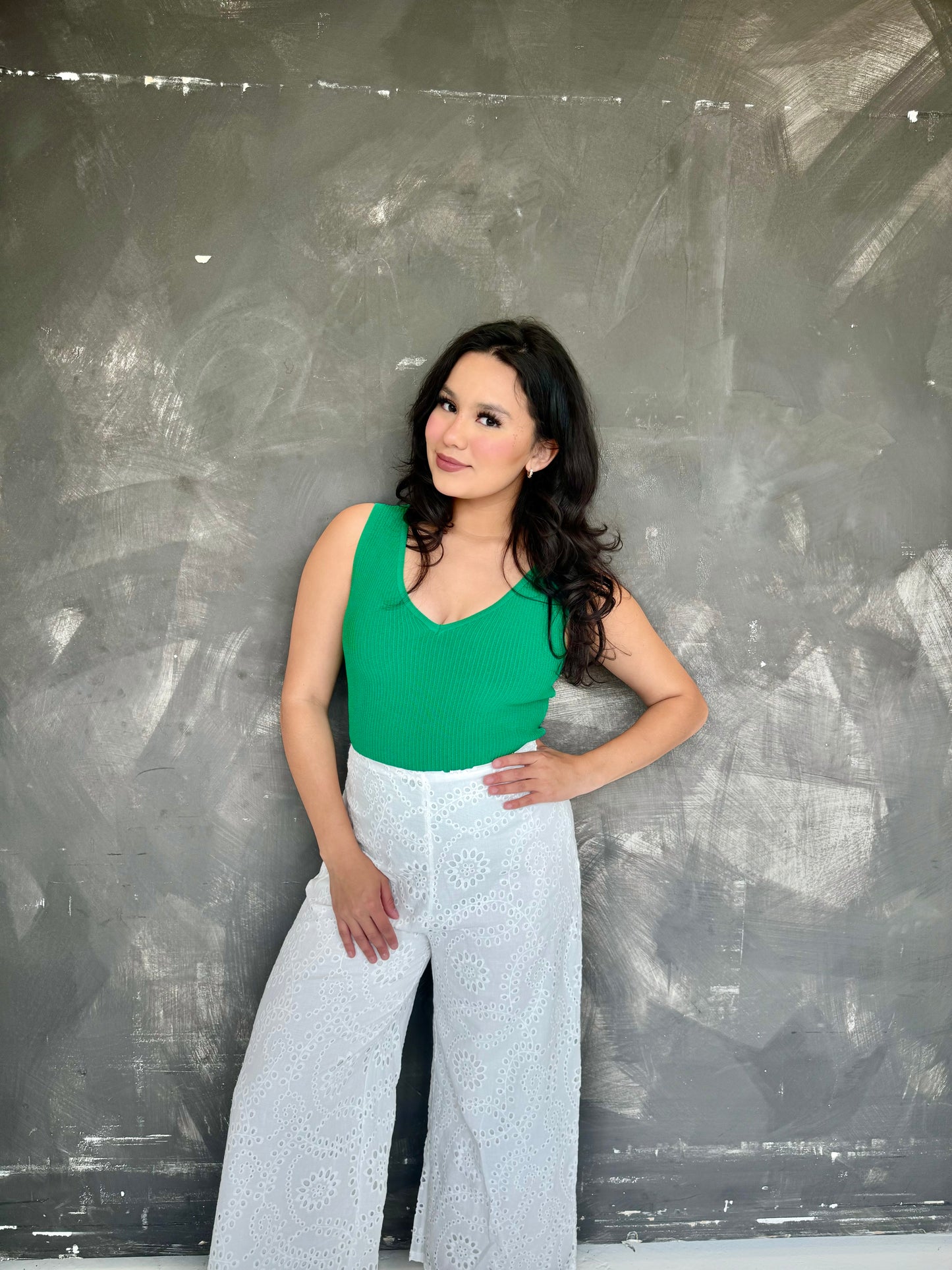 lian v neck top