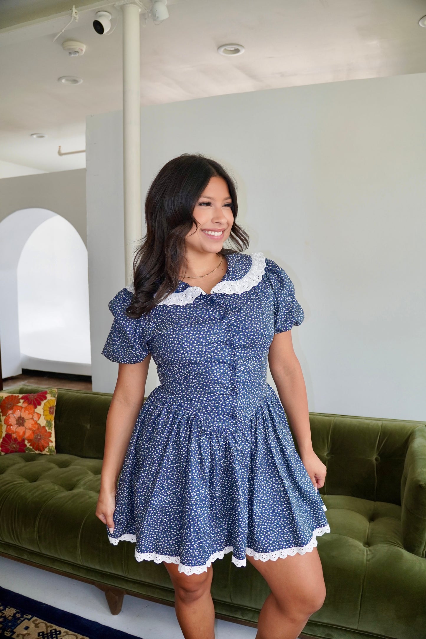 Daisy navy mini dress