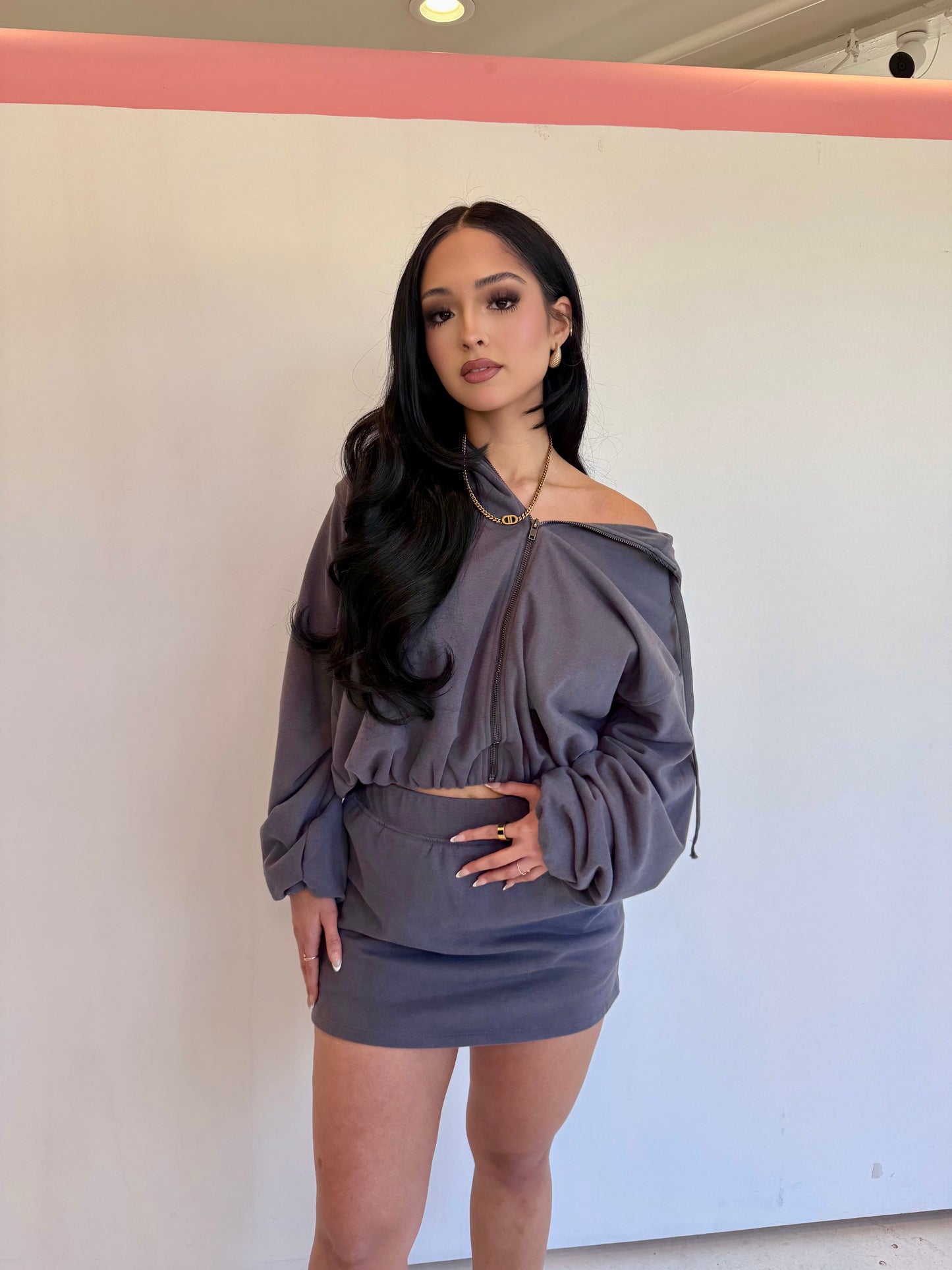 Charlie charcoal knit skirt