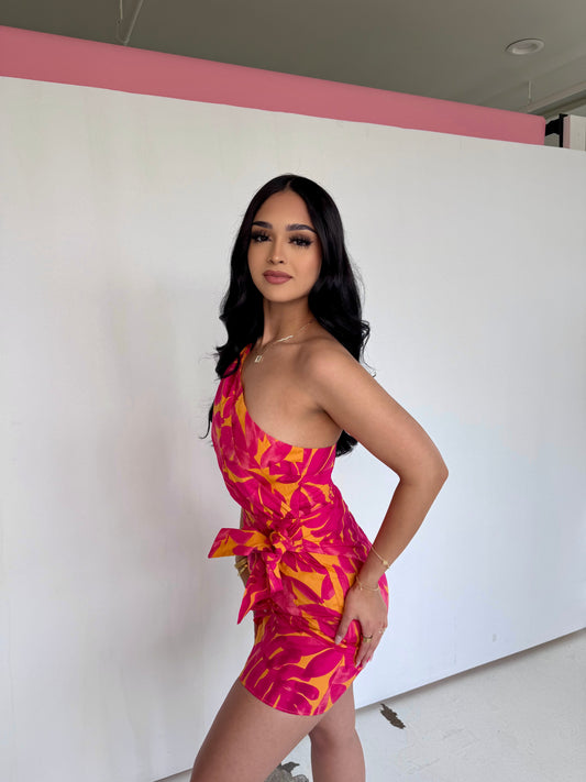 Sunset fuchsia mini dress