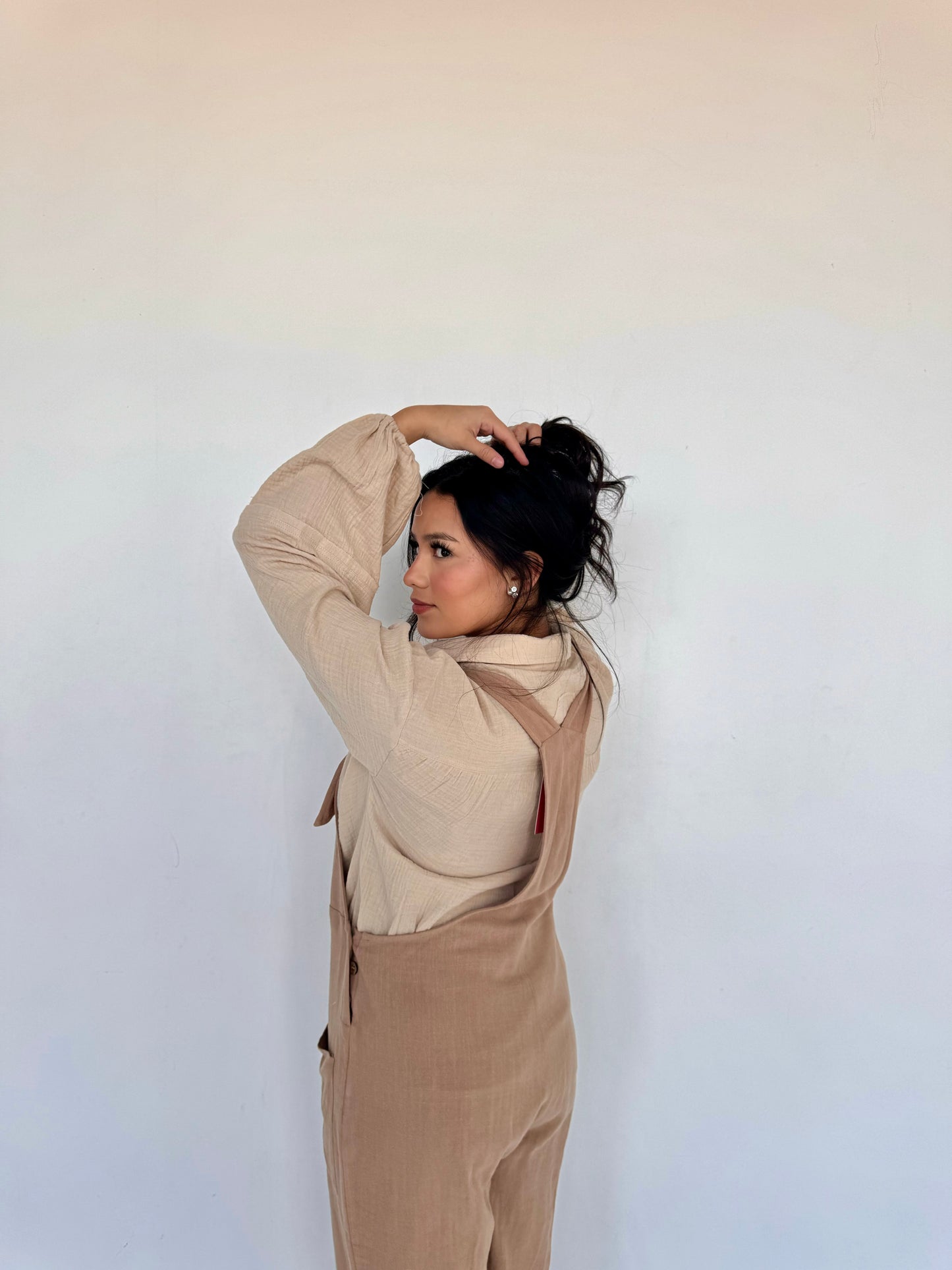 arriana linen mocha overall