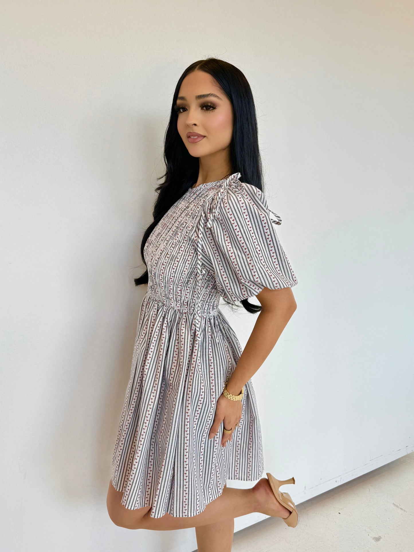 Olvídame navy red dress