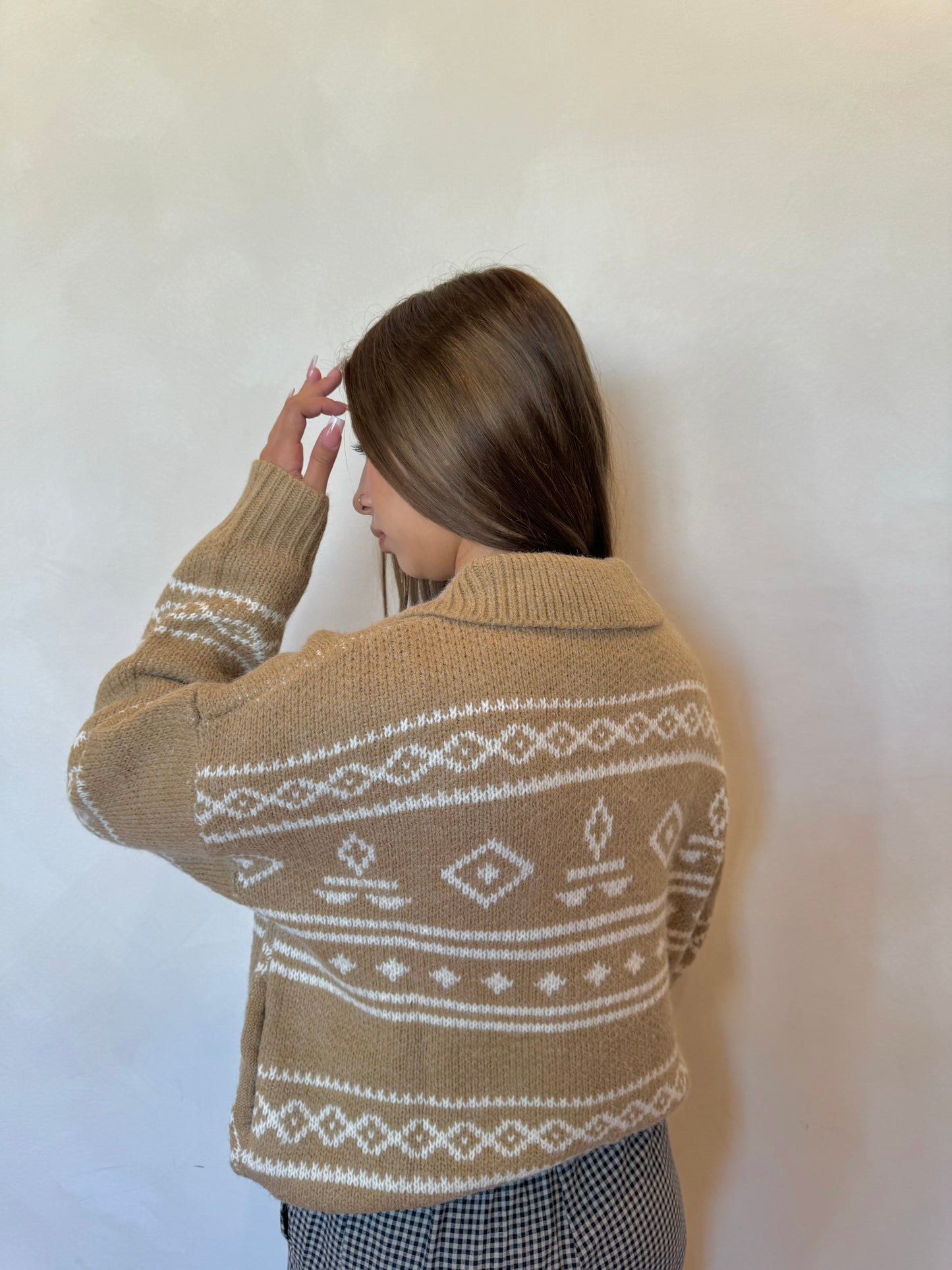 Aztec zip up sweater