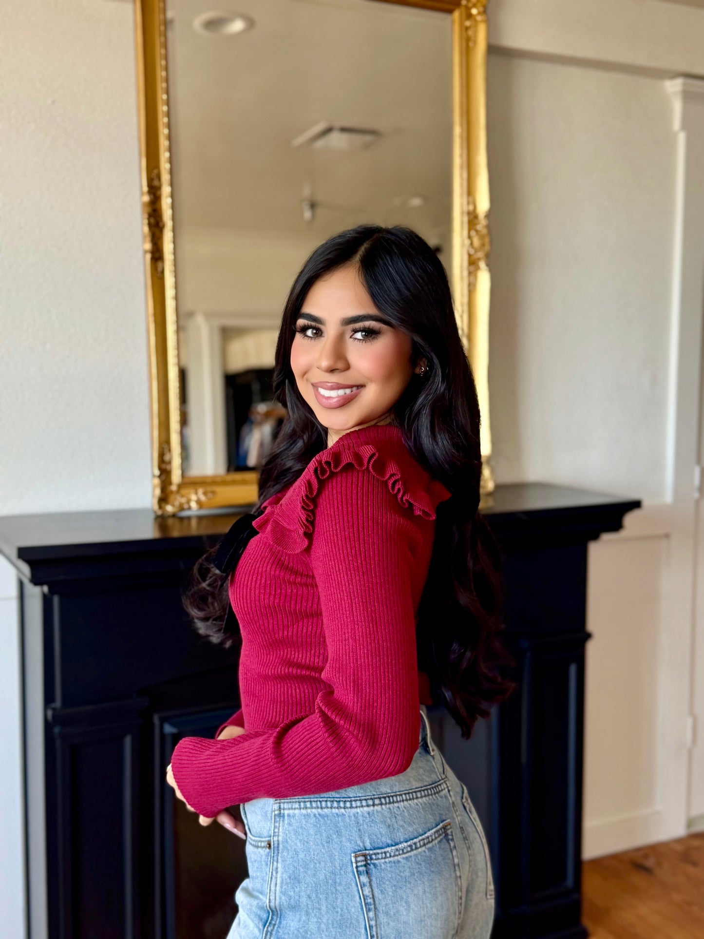 Ruby ribbon knit top