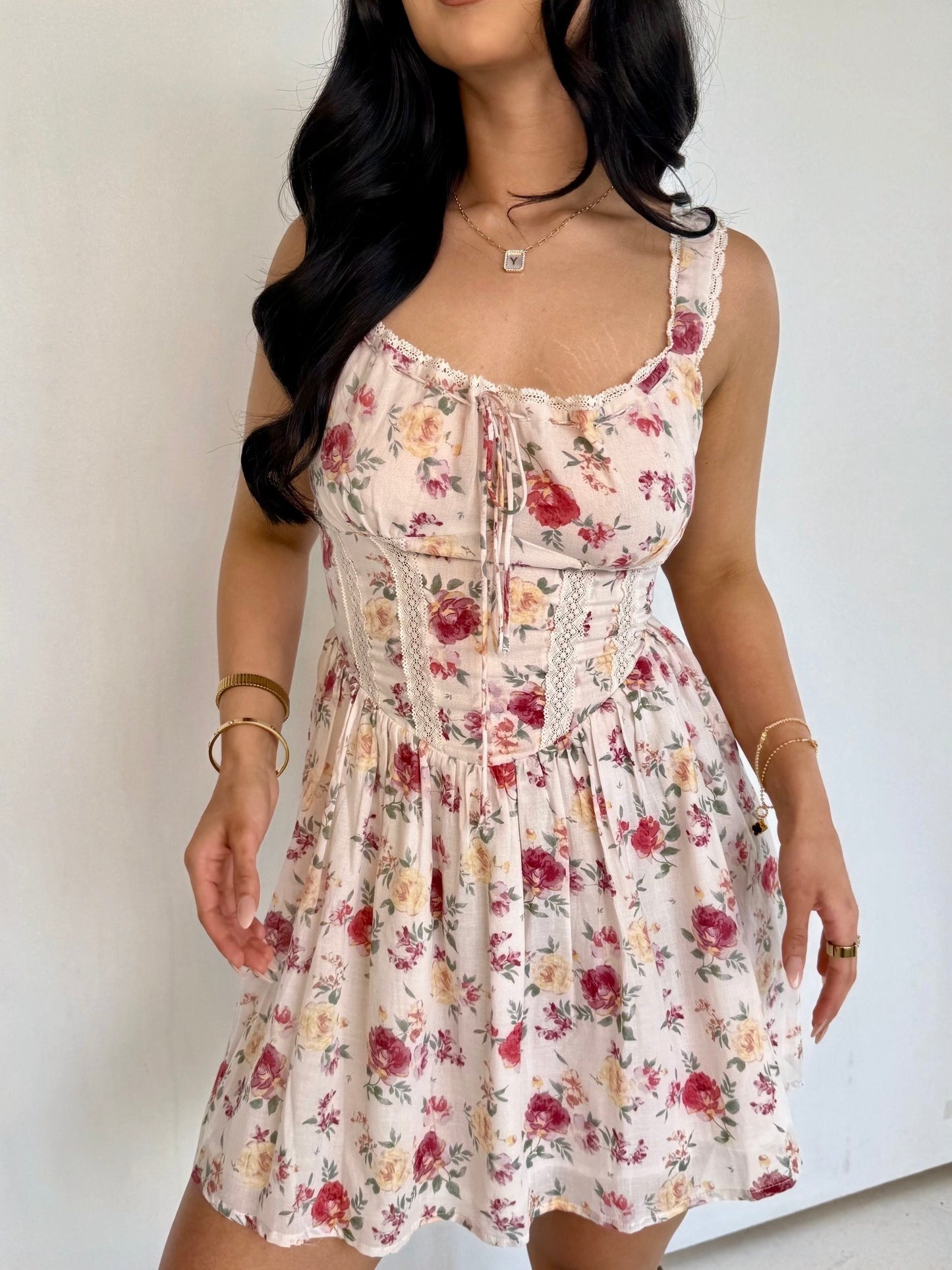 Faded rose mini dress