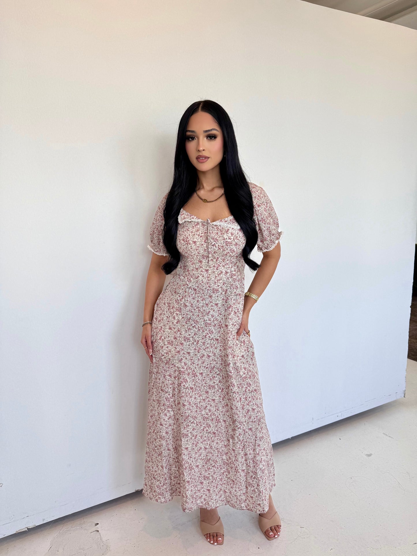 Rose cream dress