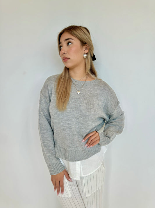 mixed media sweater