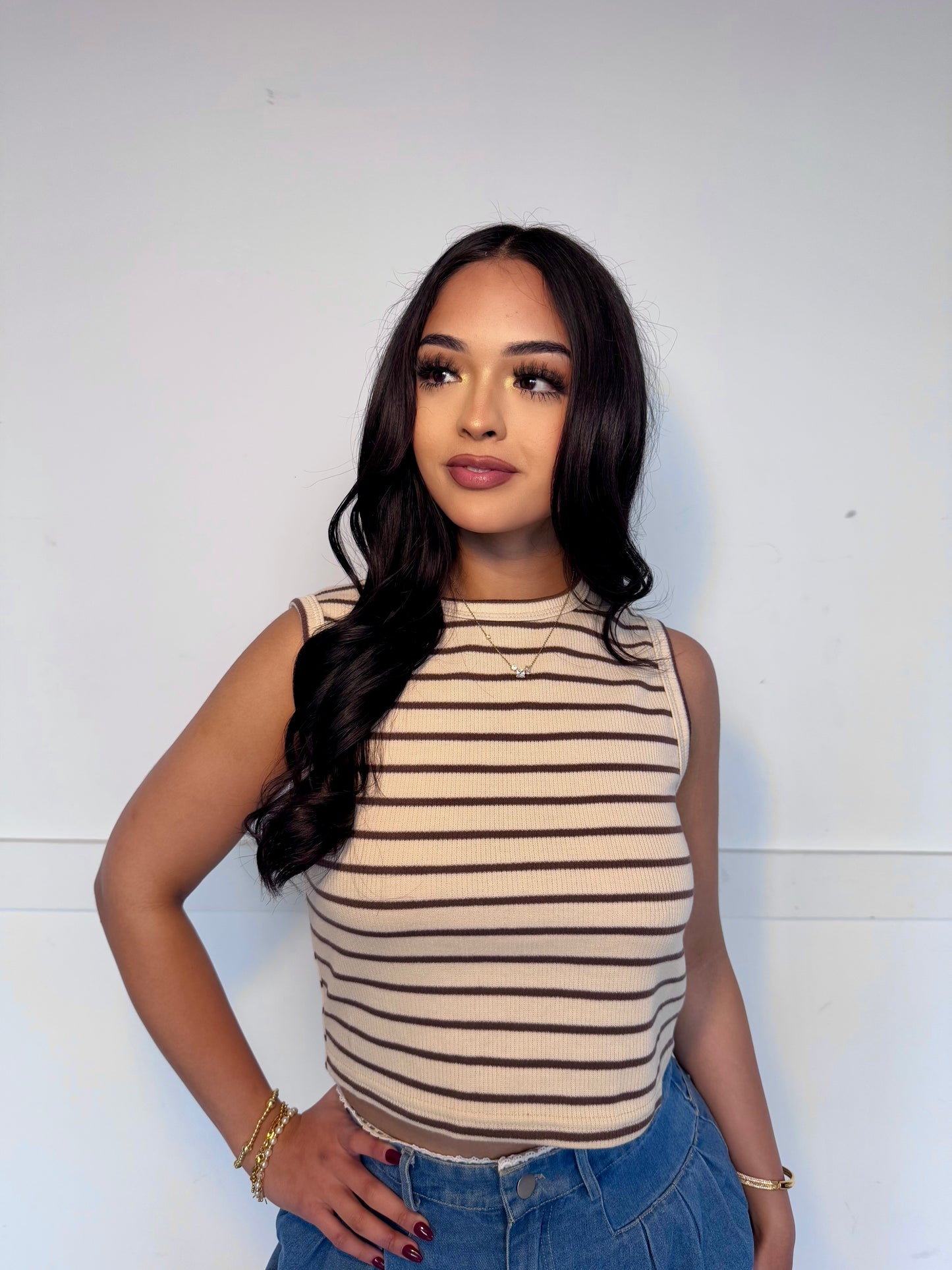 Bella mía stripe top