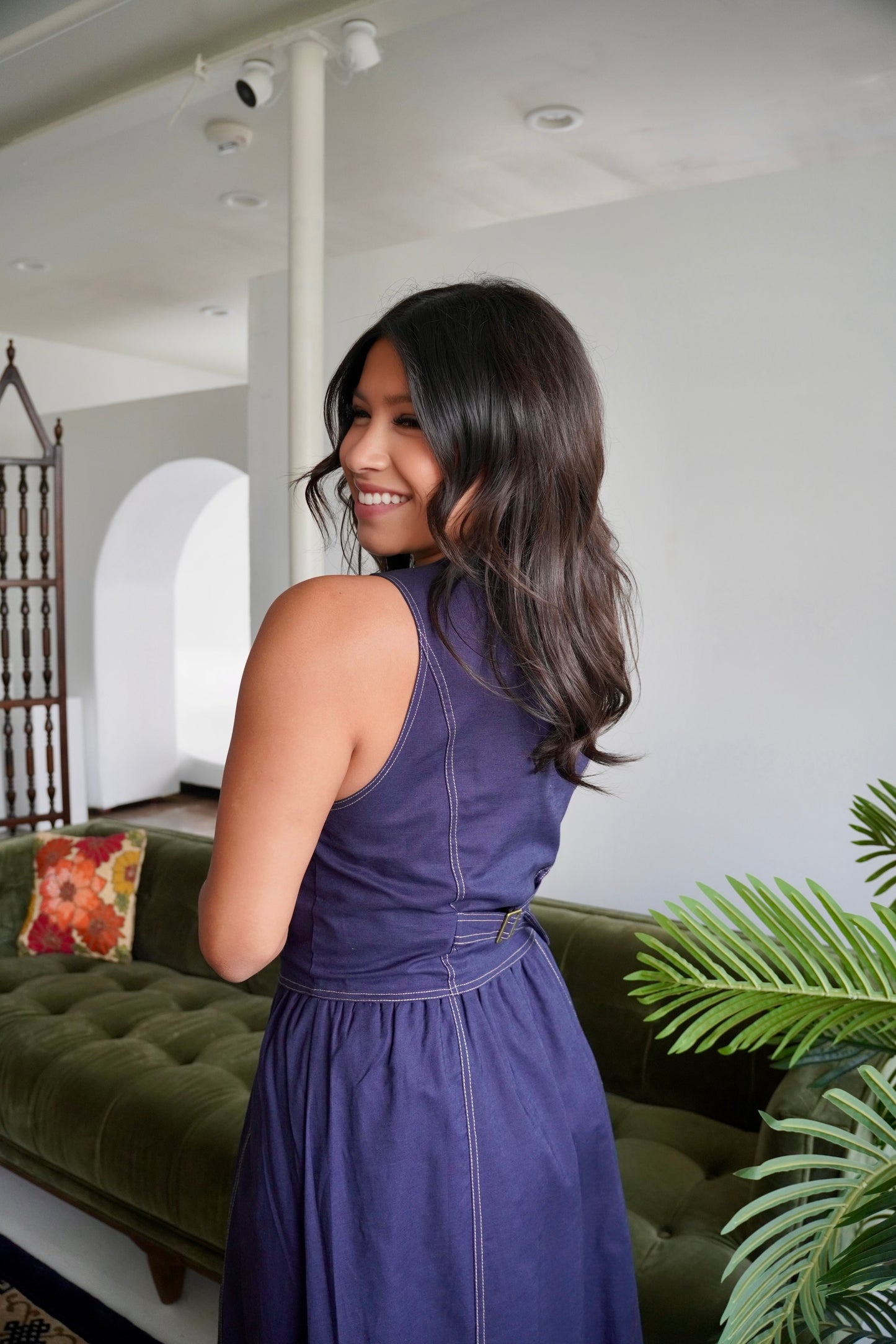 Navy vest maxi dress