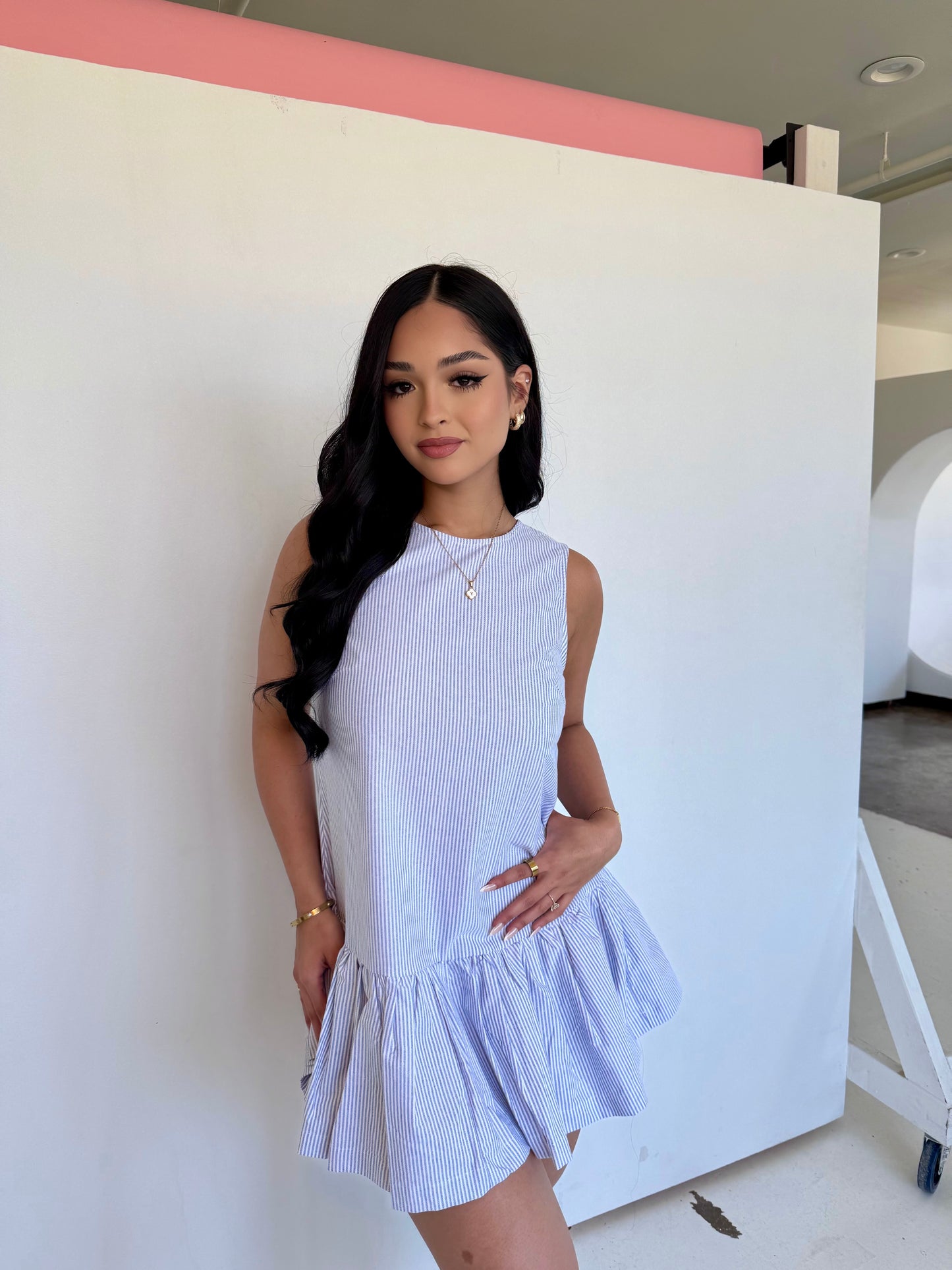 Falling behind mini dress