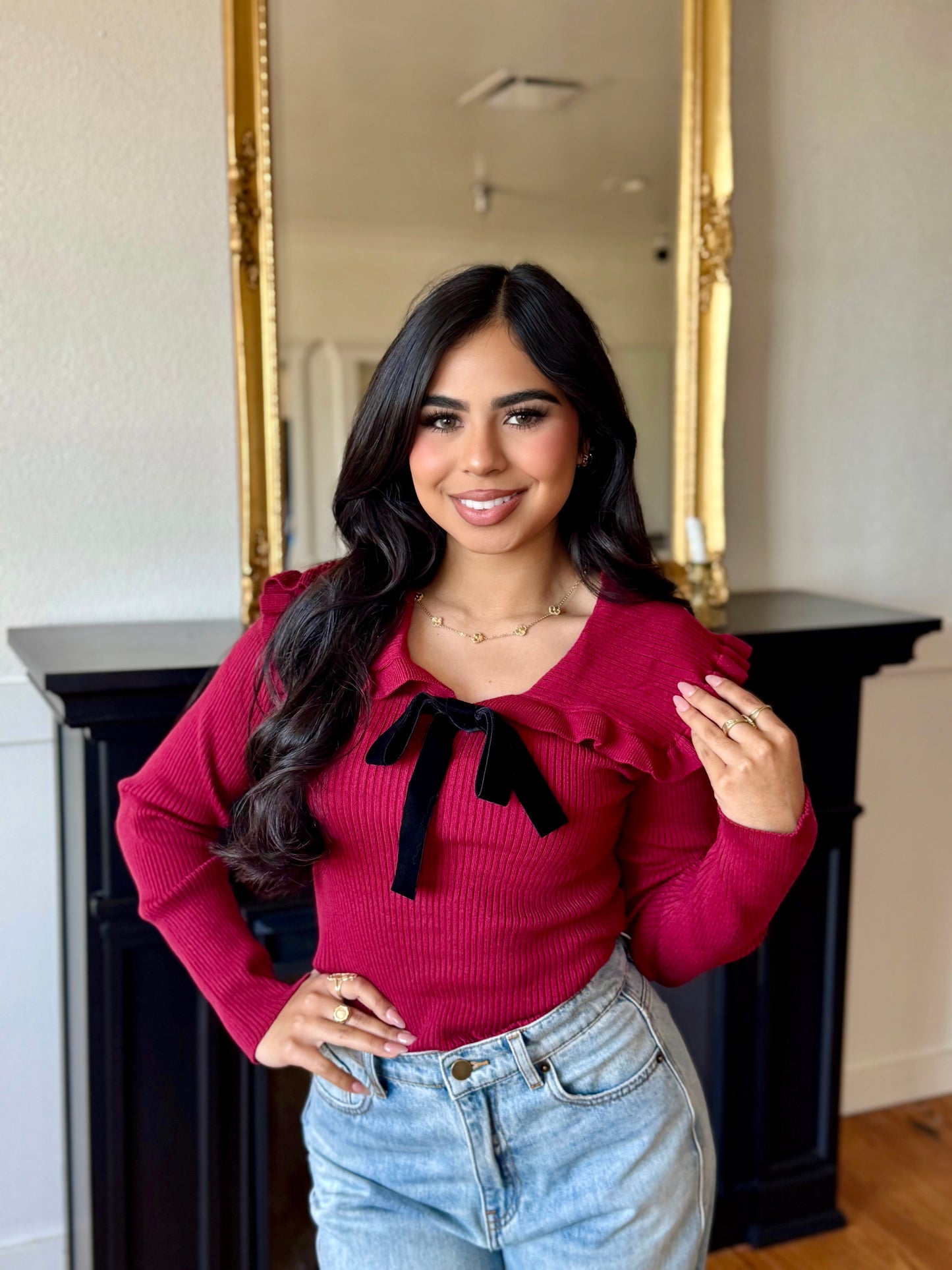 Ruby ribbon knit top