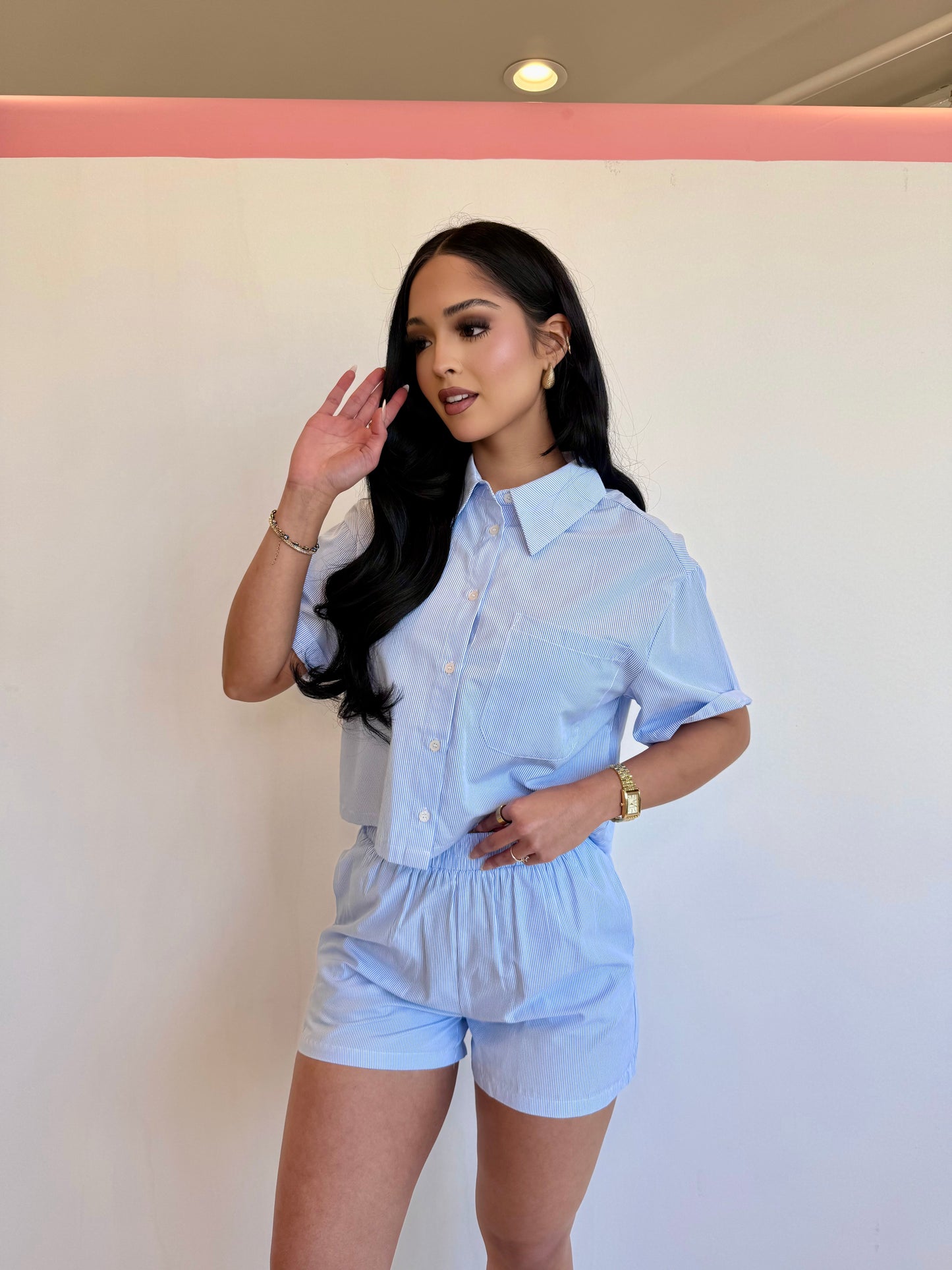 Eloise blue stripped top