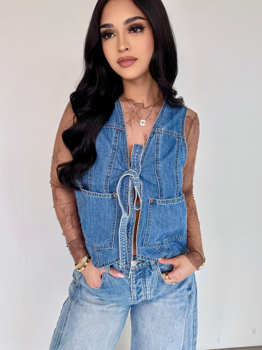 Look of love denim vest