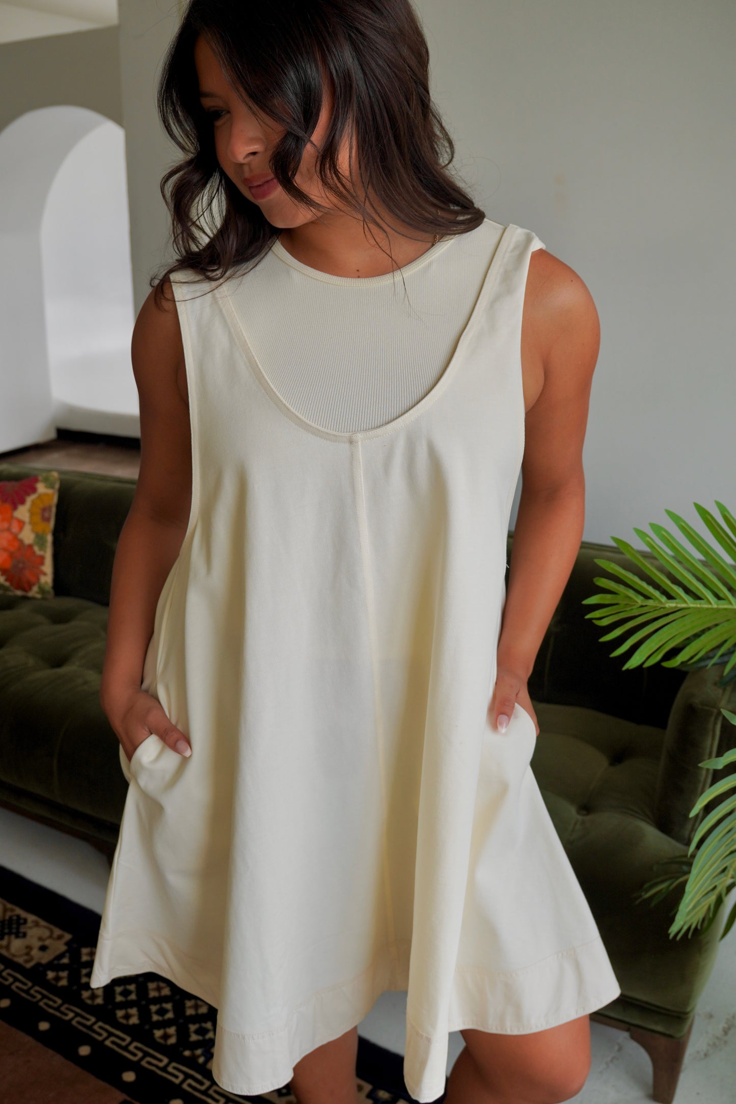 cami cream dress set