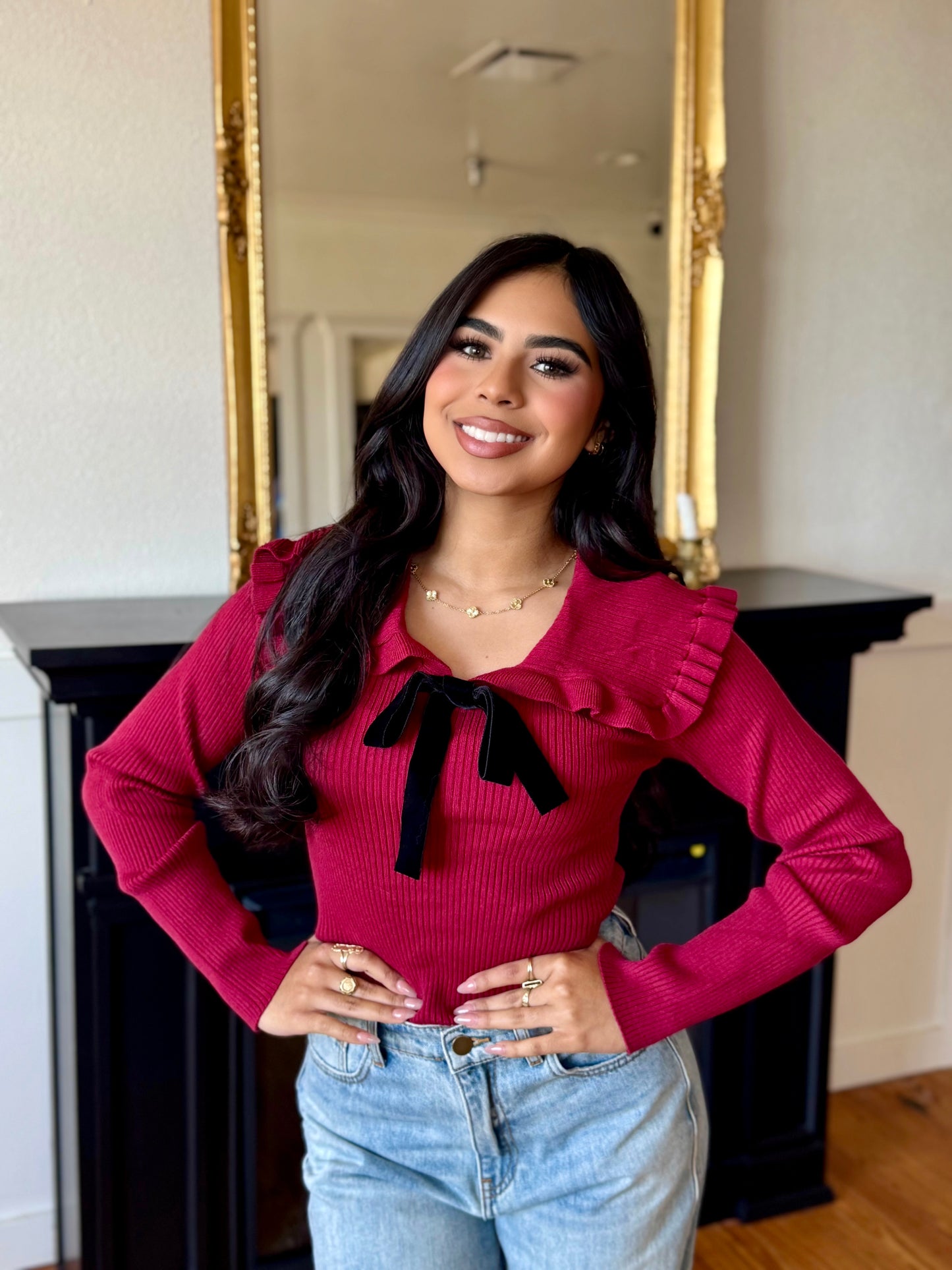 Ruby ribbon knit top