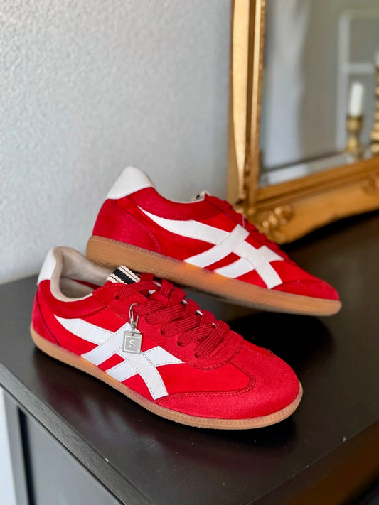 Sasha red suede sneaker