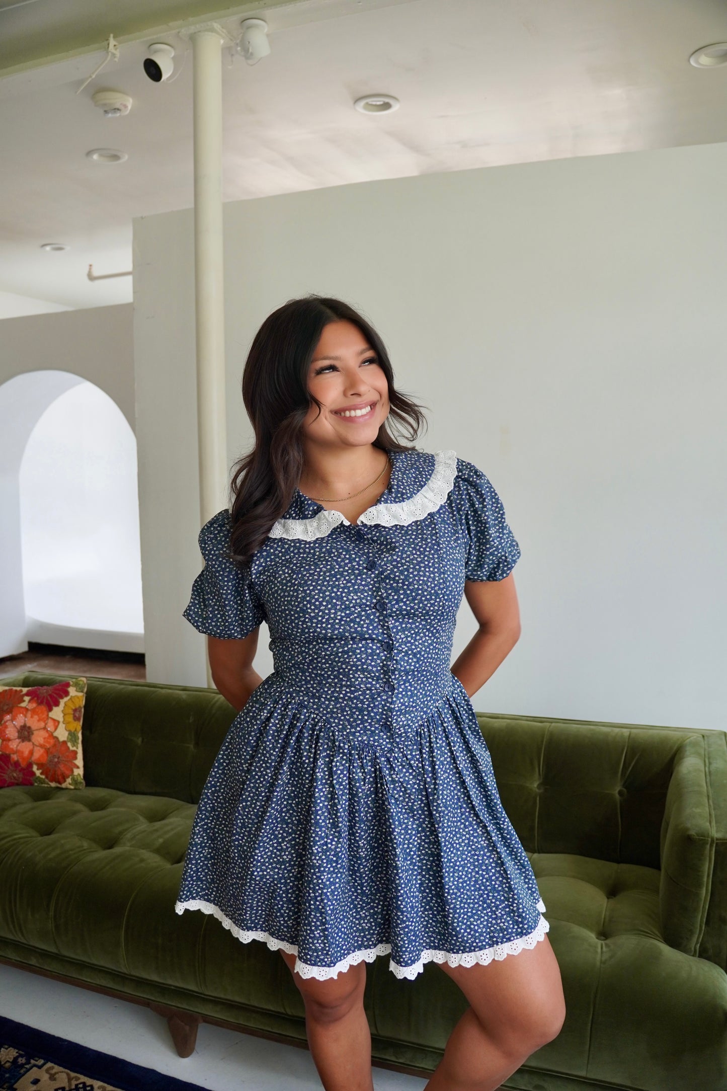 Daisy navy mini dress