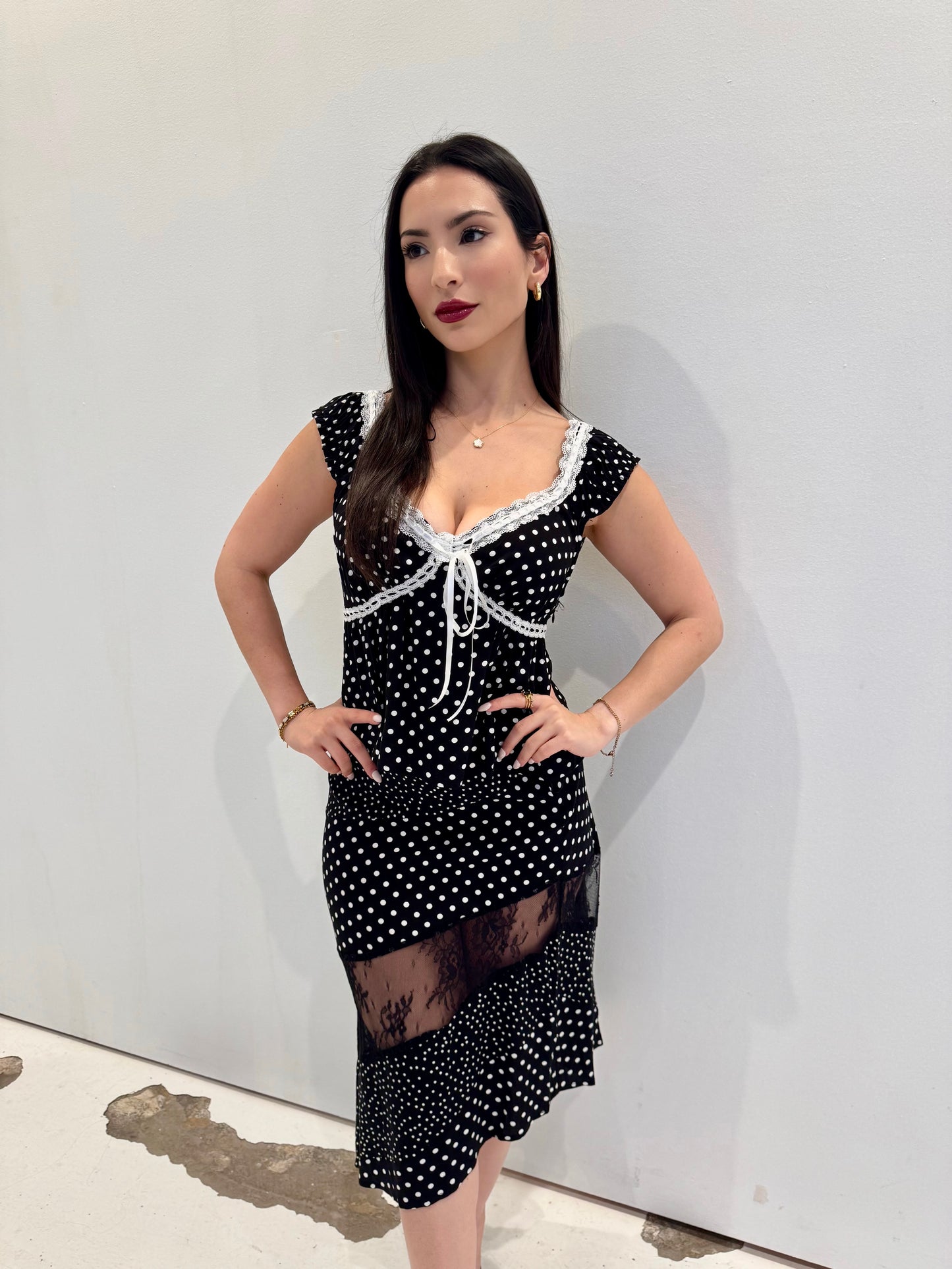 Polka dot black skirt