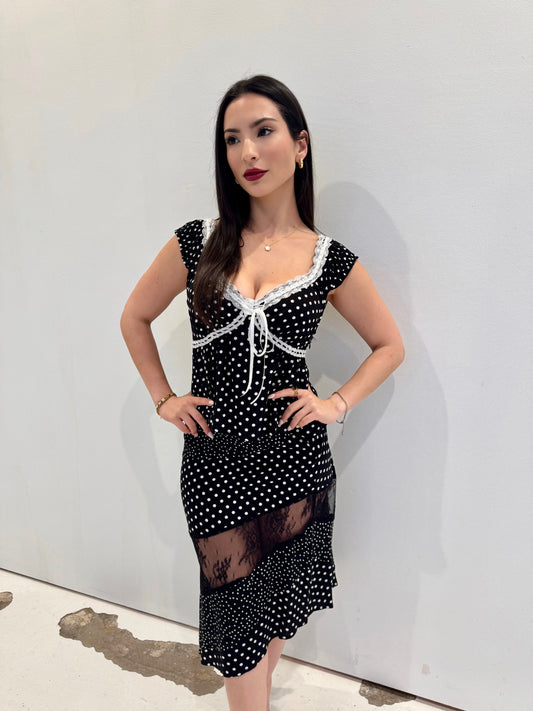 Polka dot black skirt