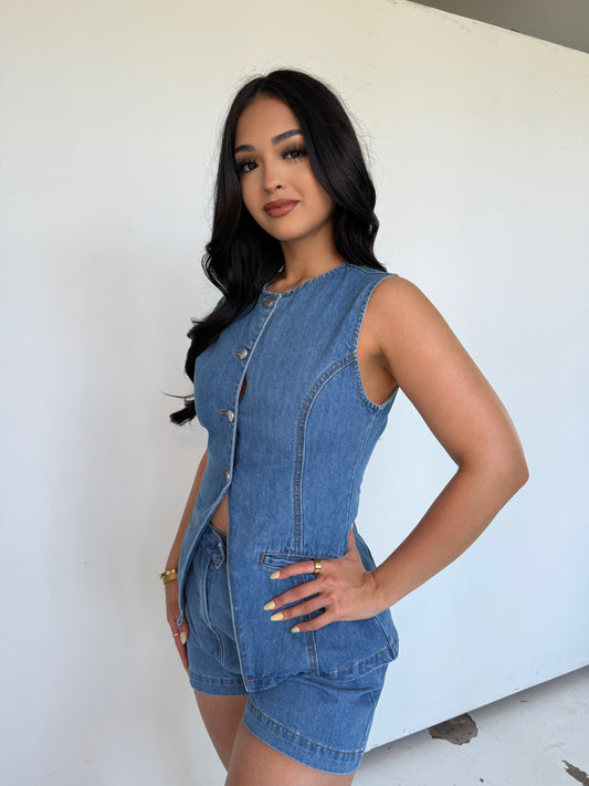 Yaz denim set shorts