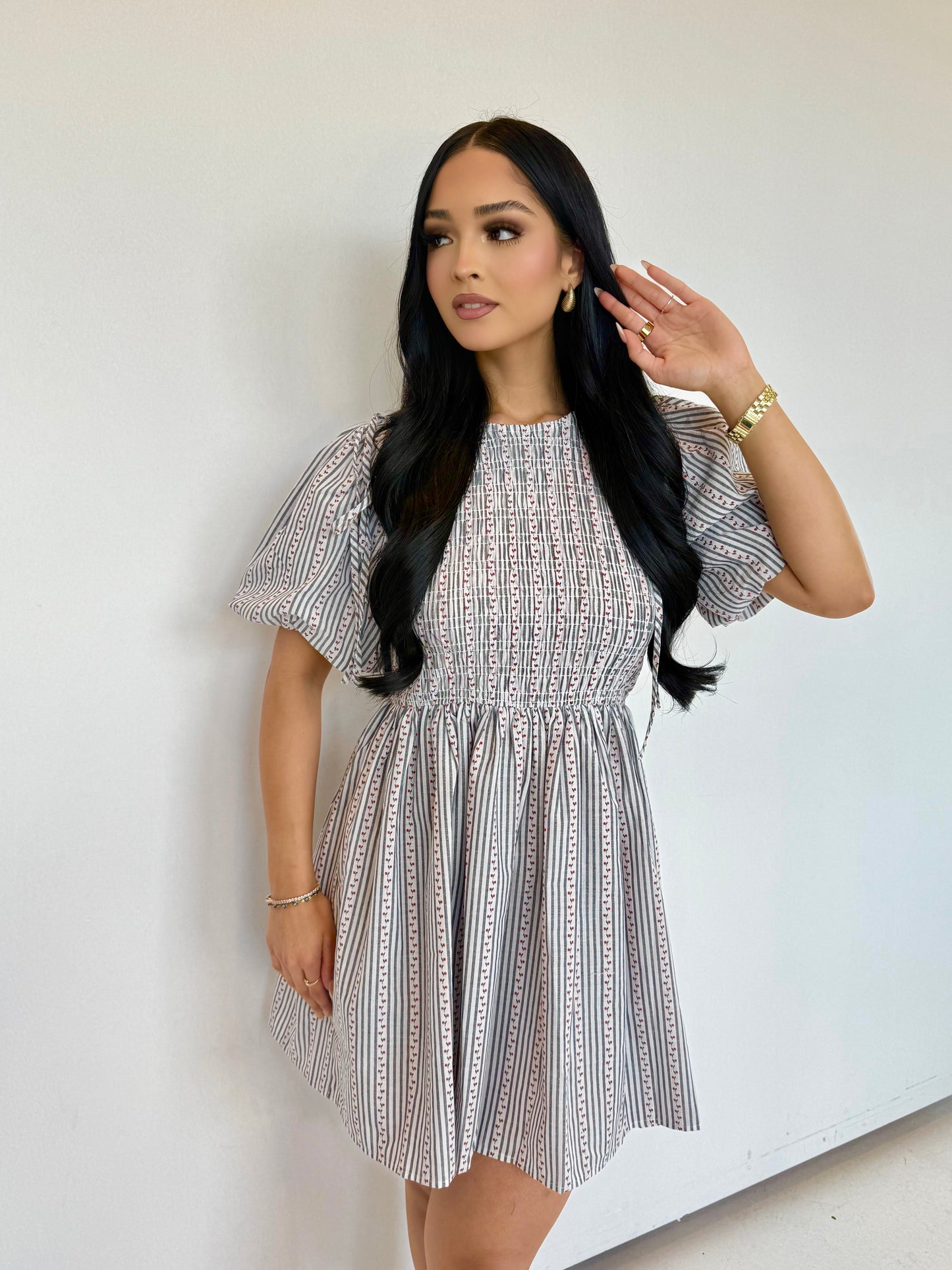 Olvídame navy red dress