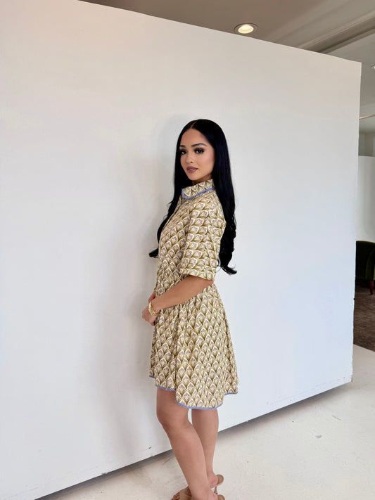 Olive shirt dress