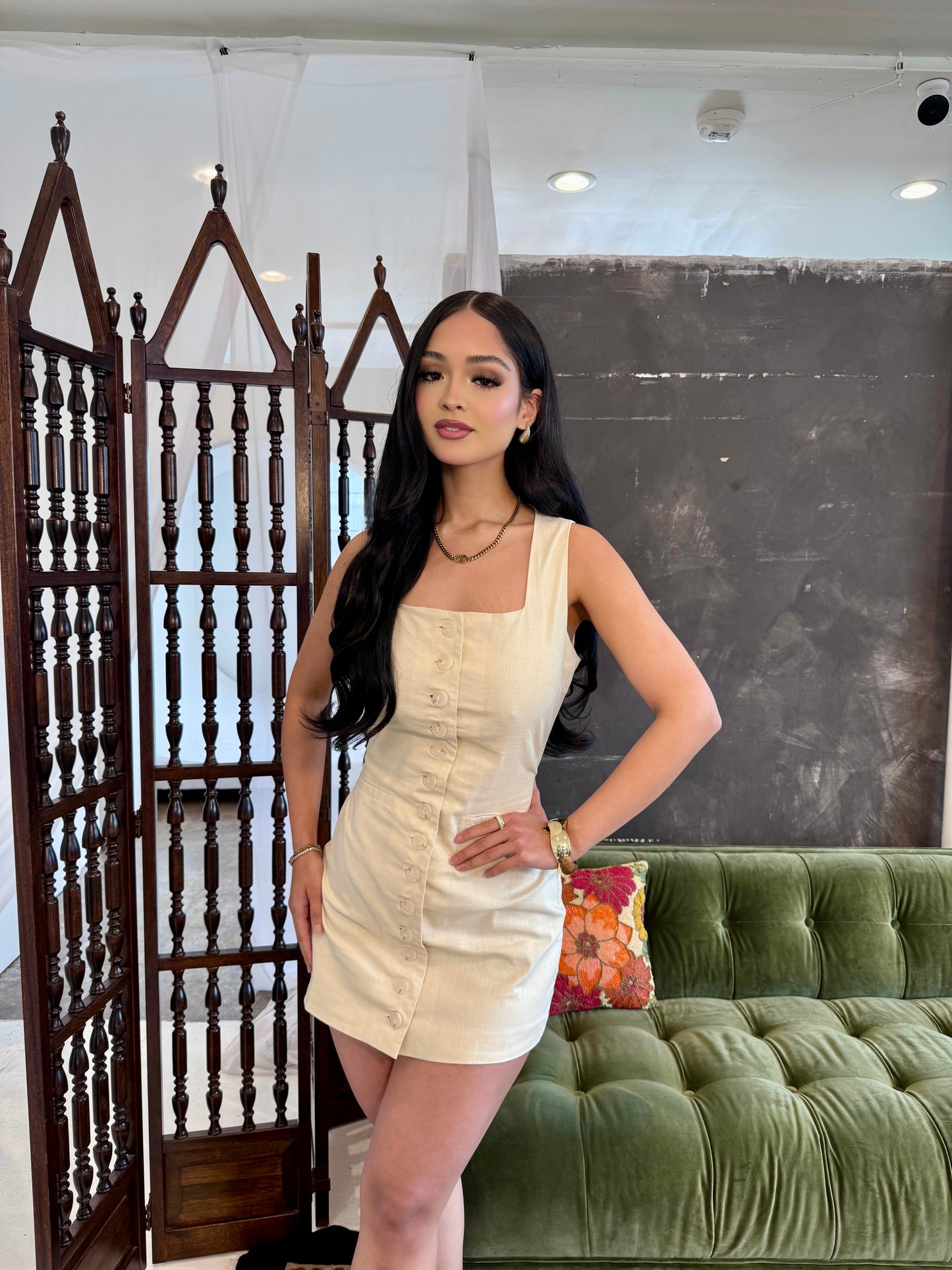 Jeniffer beige sleeveless dress