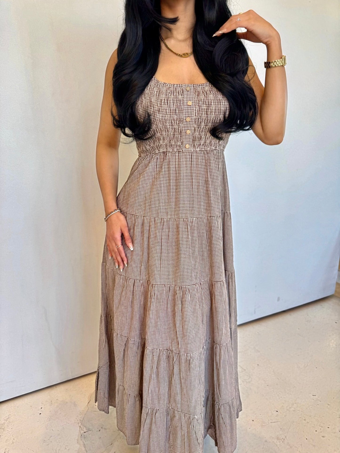 Choco cream midi dress