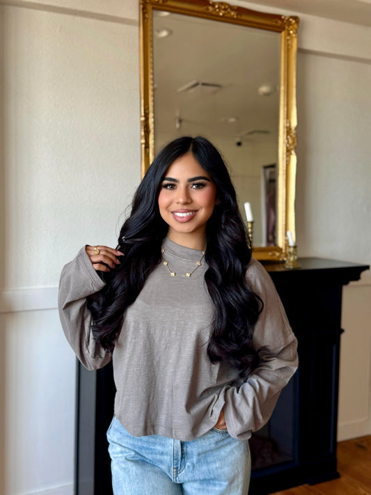 Diana deep taupe long sleeve