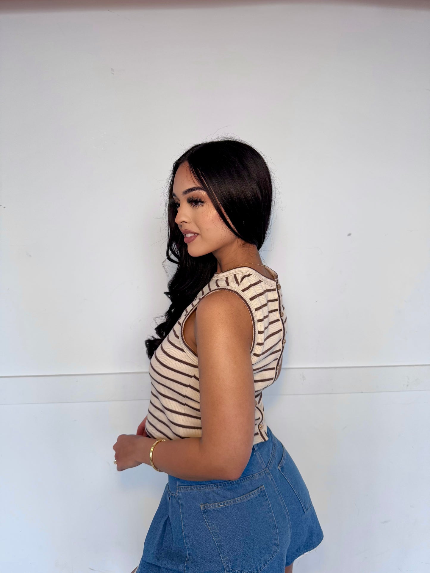 Bella mía stripe top