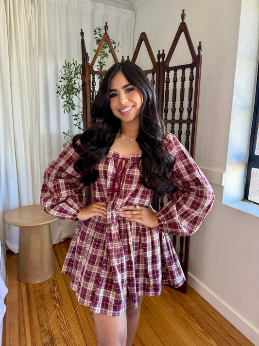 Pumpkin patch burgundy dress