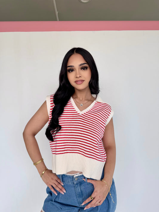 Costal v neck collar knitted top
