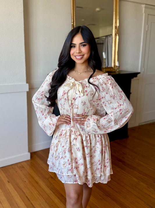 celeste cream multi dress