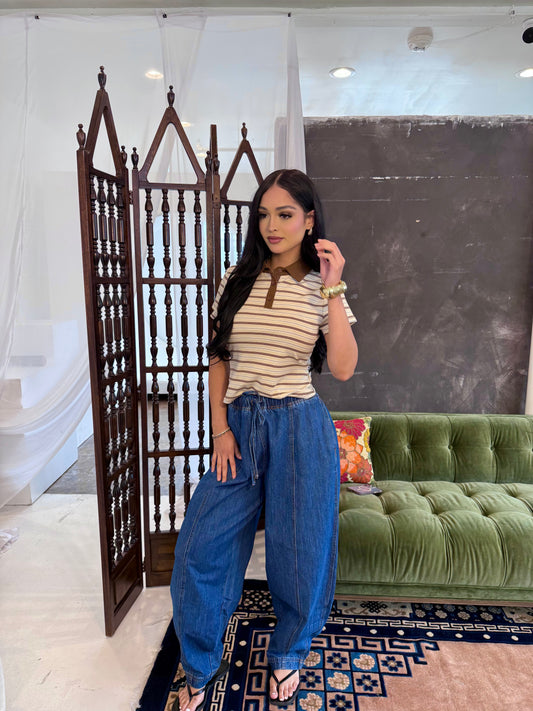 Índigo denim pants