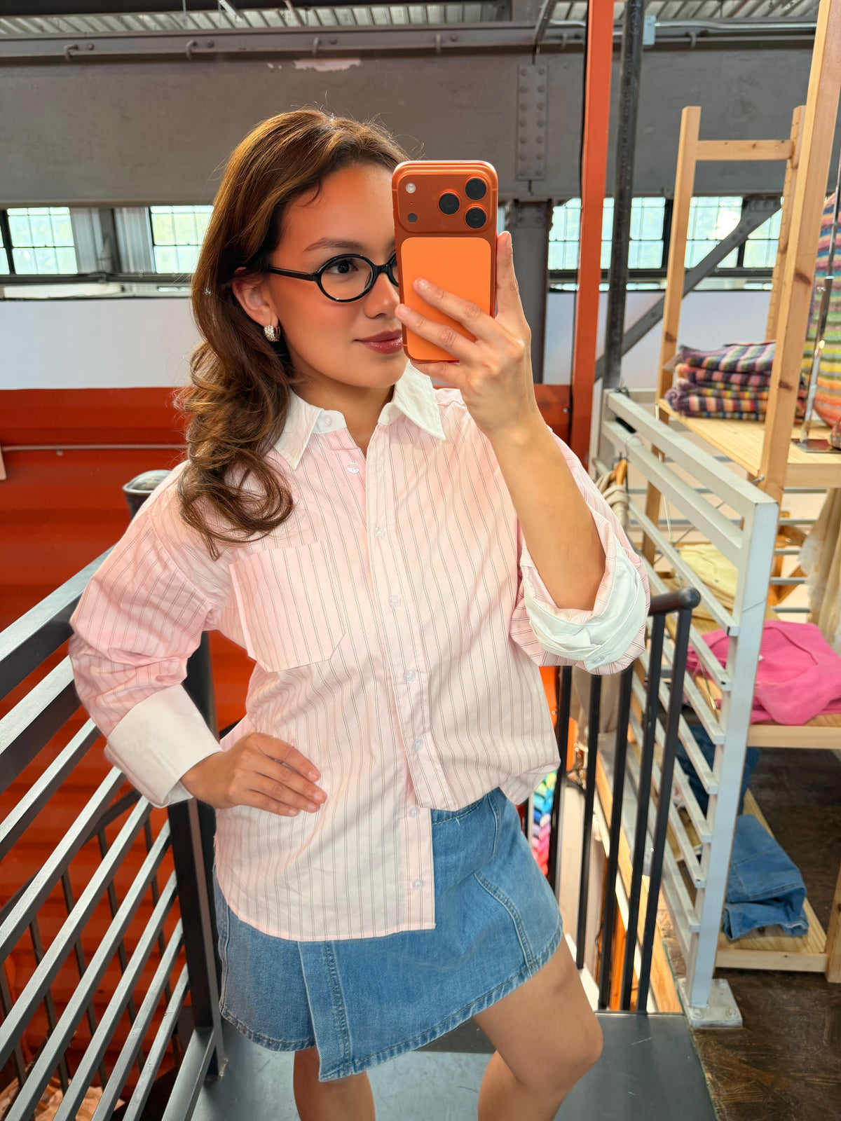 The Margot Pinstripe Button-up