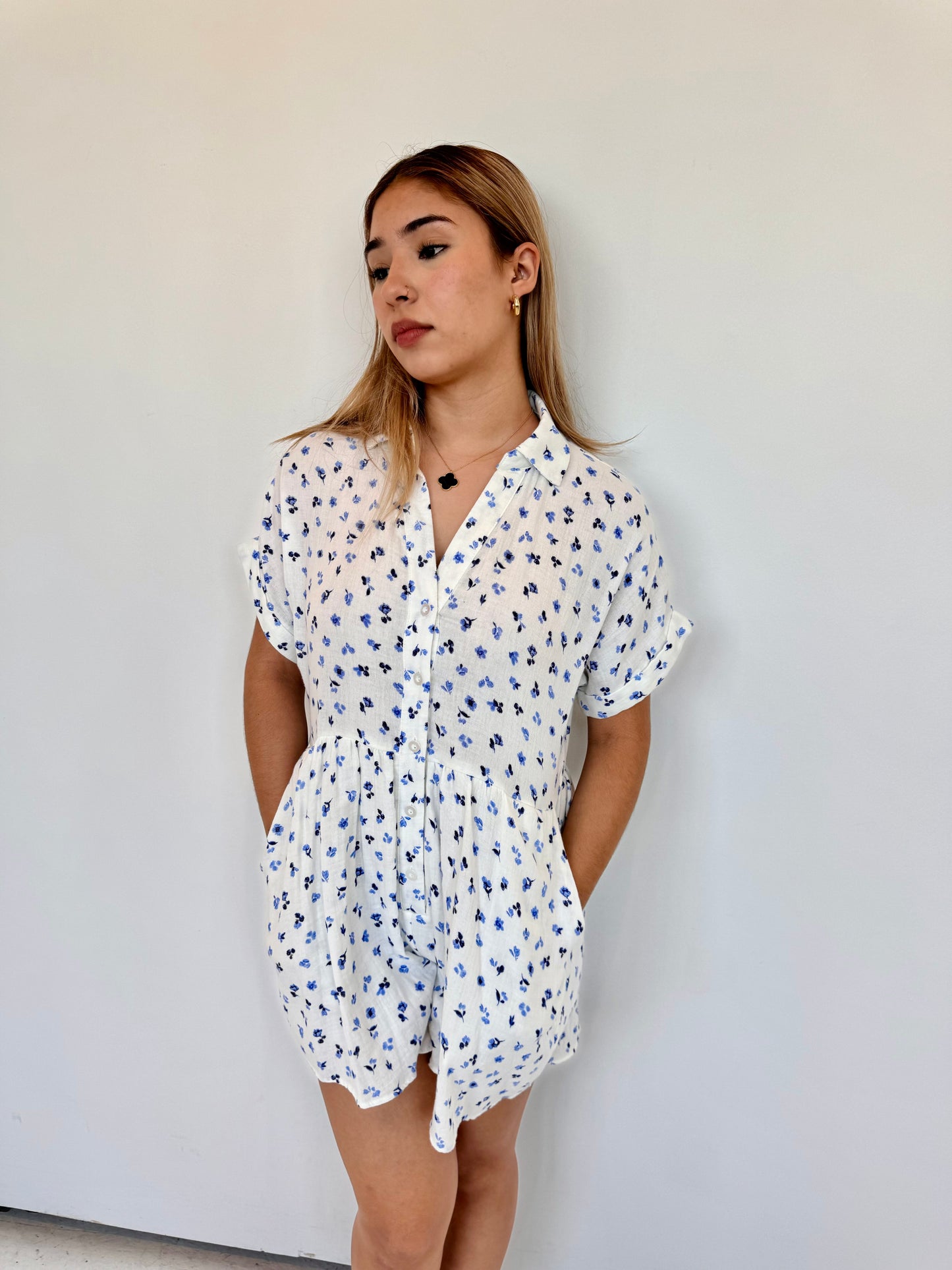 blue bonnet romper