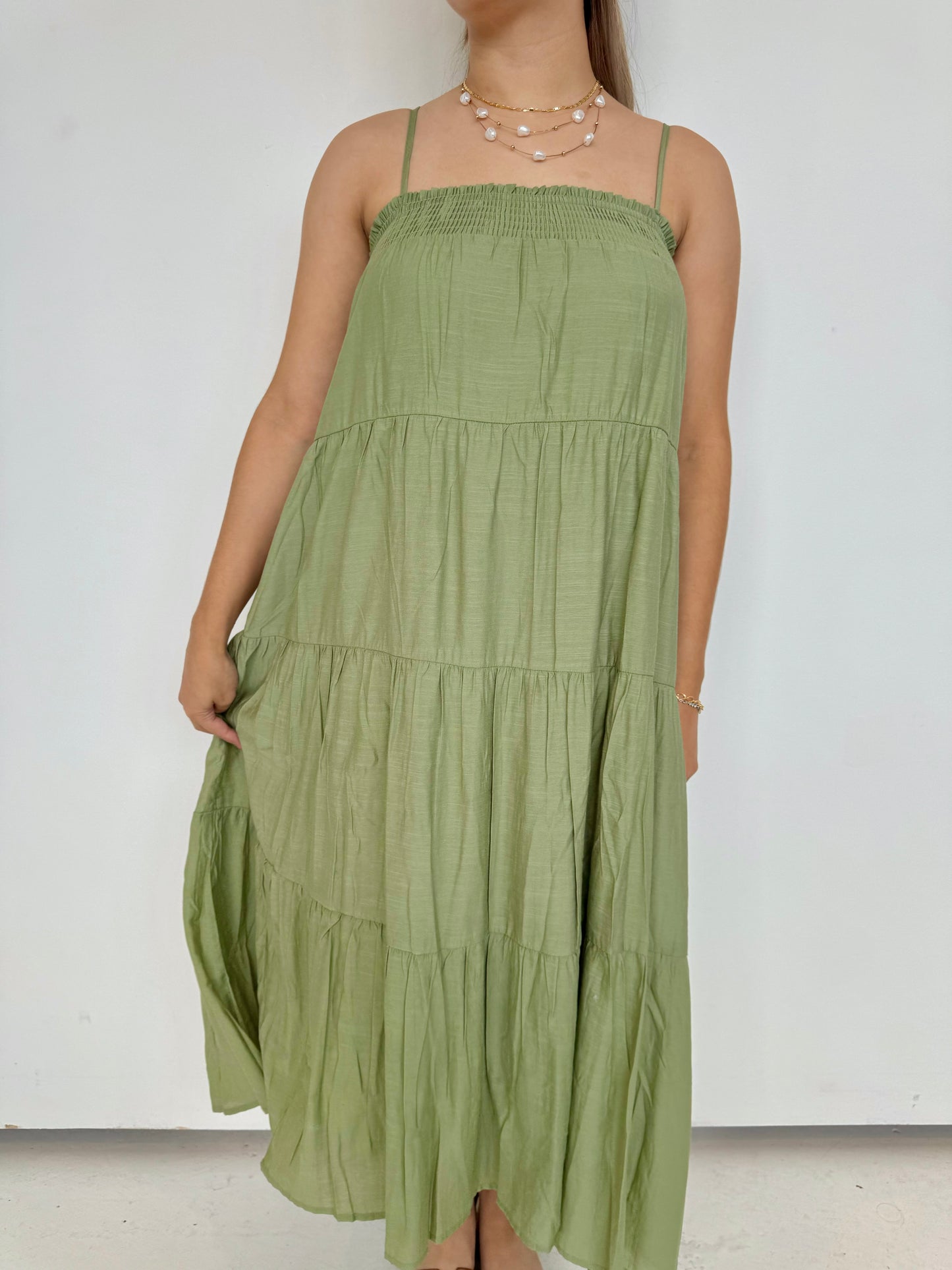 ayleen olive maxi dress