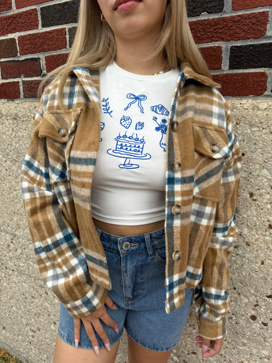 camel plaid jacket