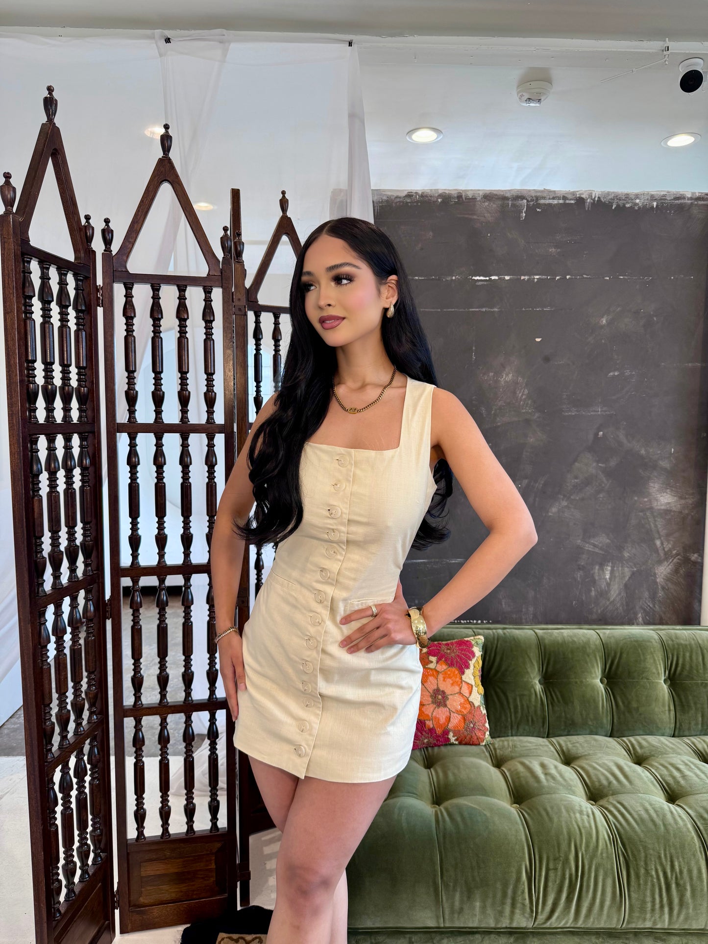 Jeniffer beige sleeveless dress