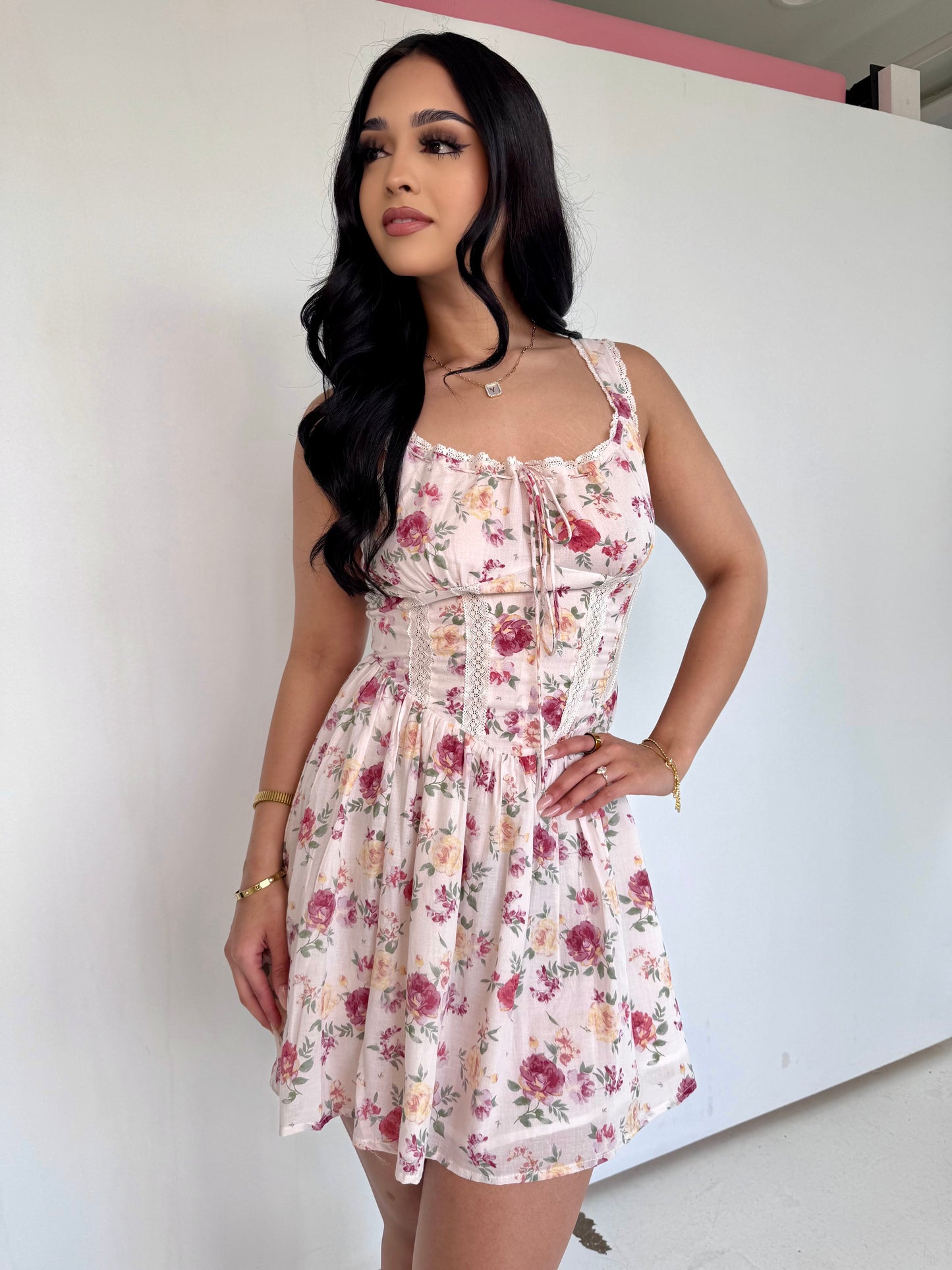 Faded rose mini dress
