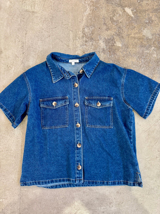 Denim button uptop