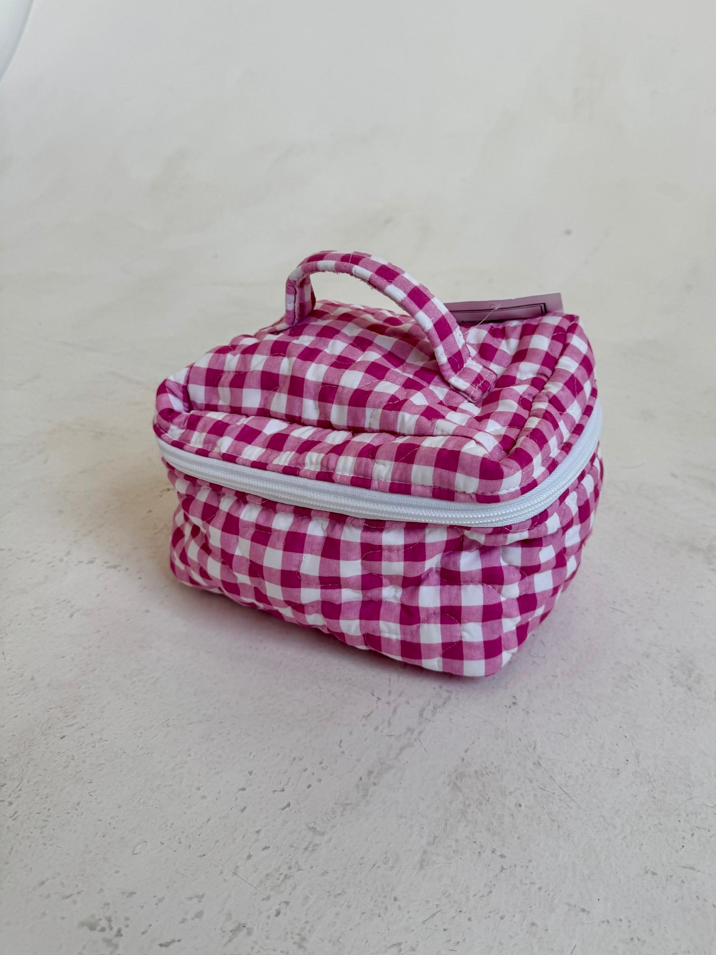Annie gingham cosmetic bag