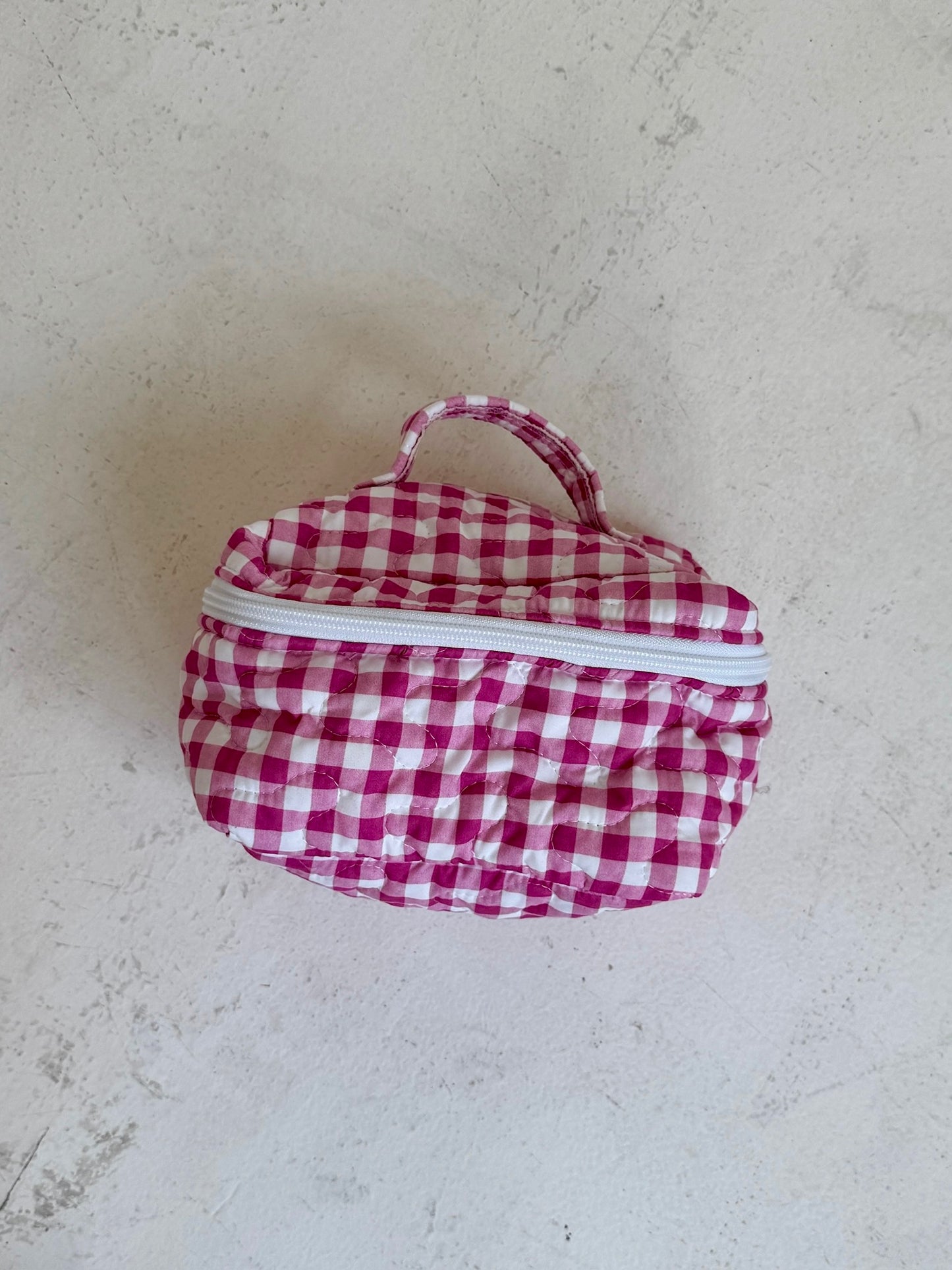 Annie gingham cosmetic bag