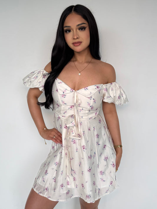 Lay with me puff sleeve mini dress