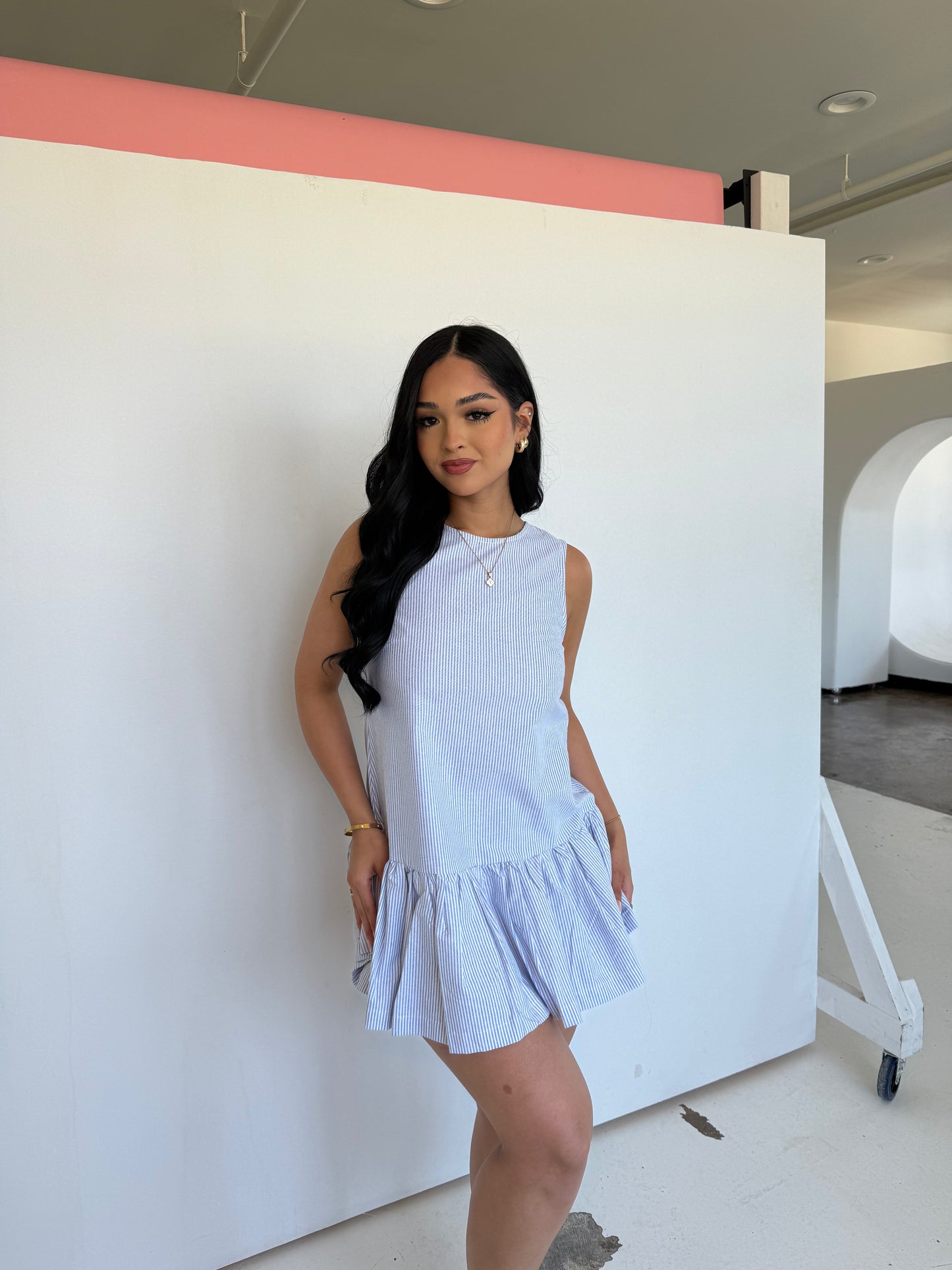 Falling behind mini dress