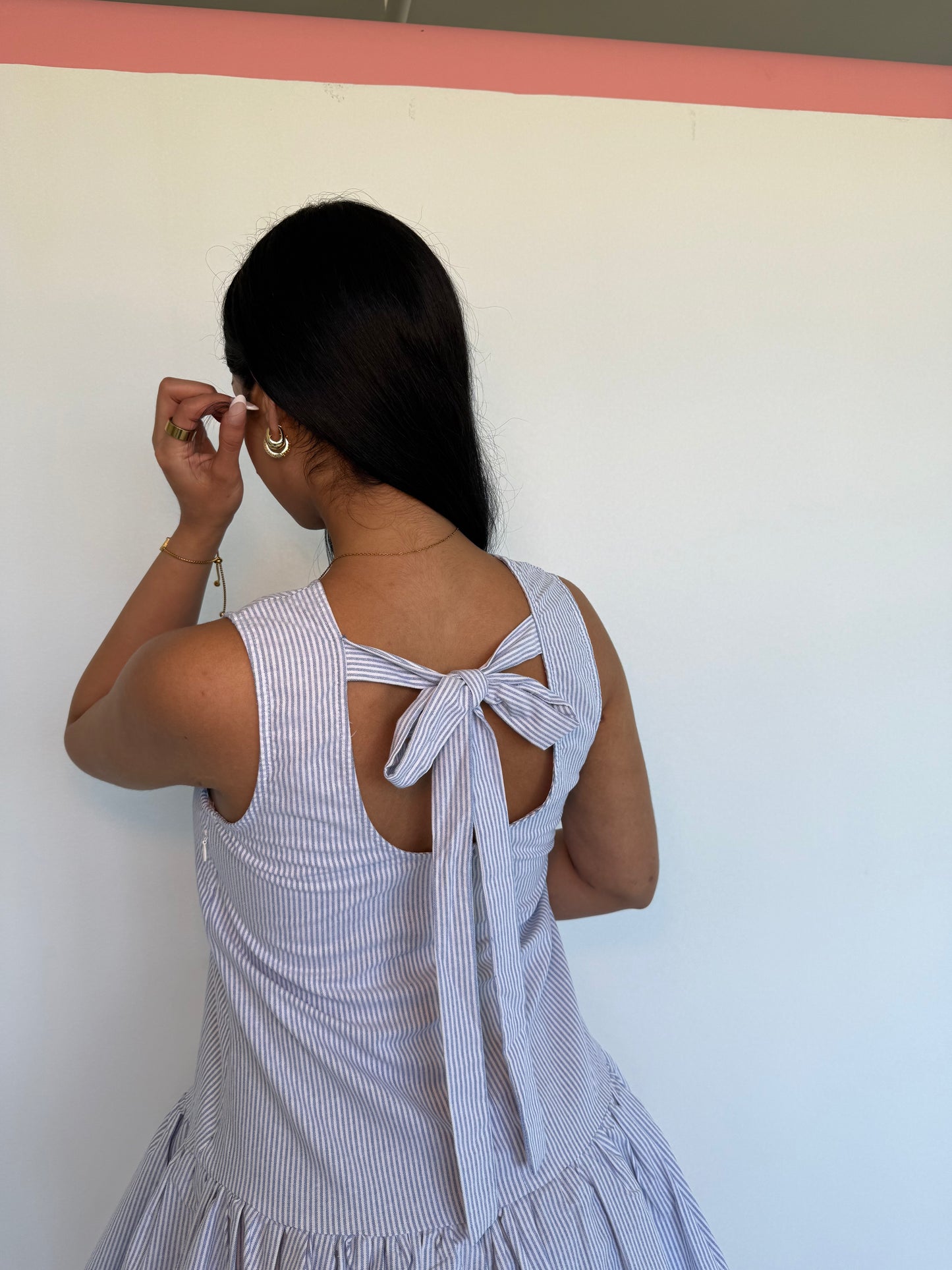 Falling behind mini dress