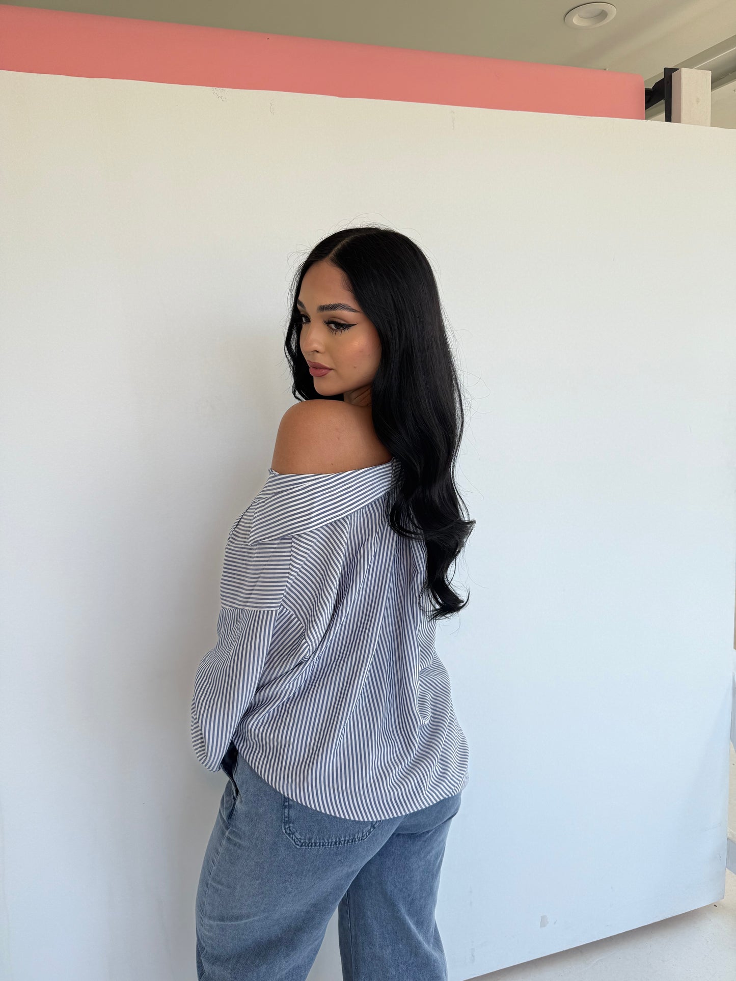 Blue stripped oversized tee