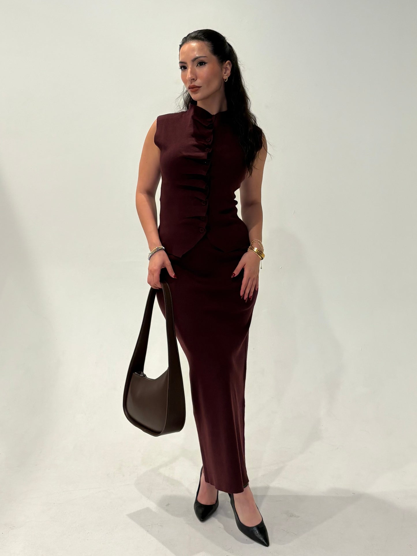 Brutal button up set skirt