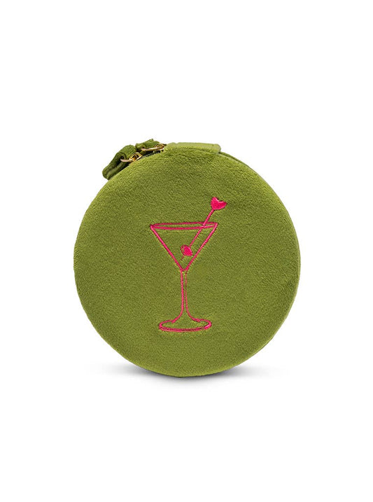Martini Velvet Jewelry Zip Case